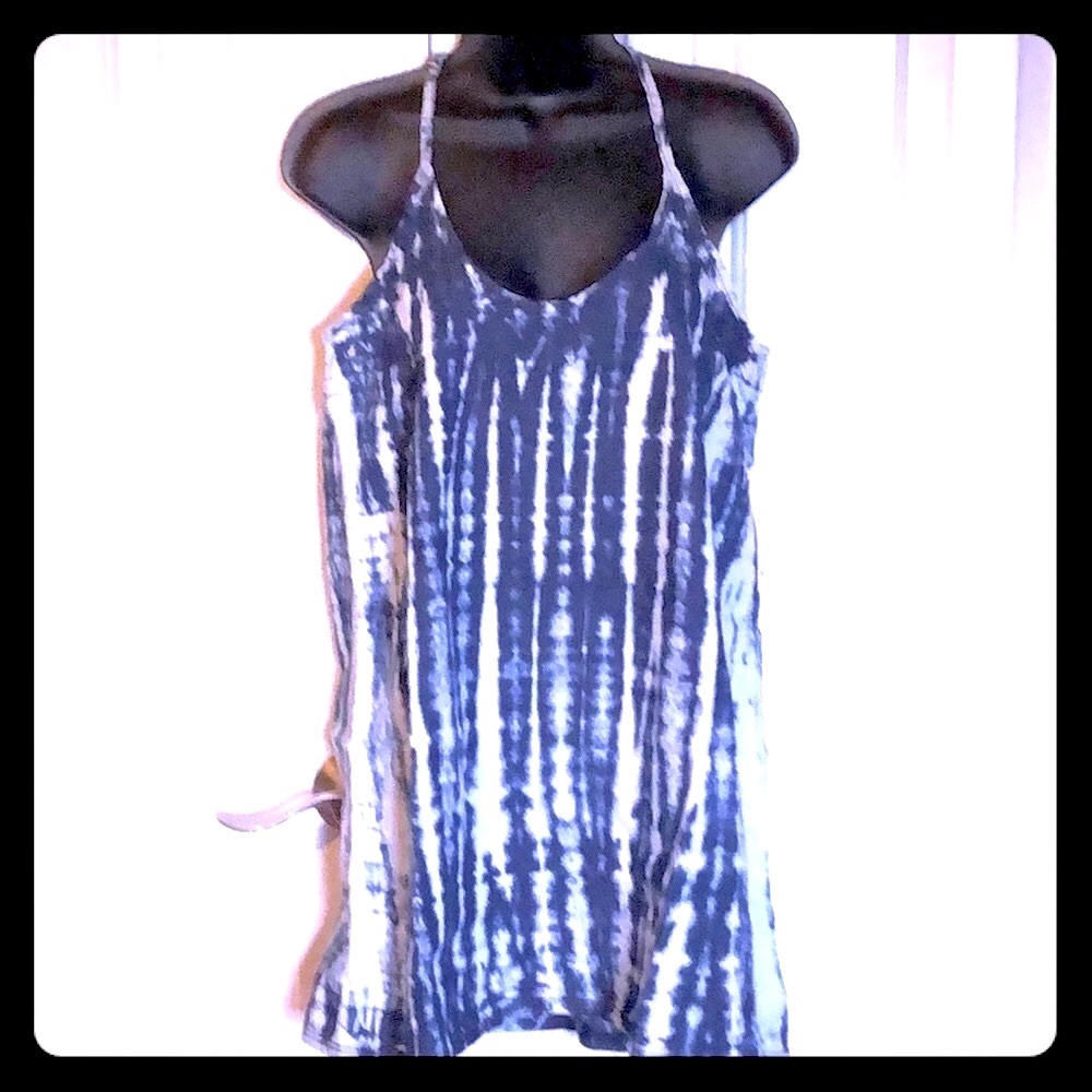 🔴 CLEARANCE🏝️ NWT DENIM COTTON RAZOR-BACK TIE-DYE DRESS/SWIM COVER-UP Womens S M - Picture 7 of 14